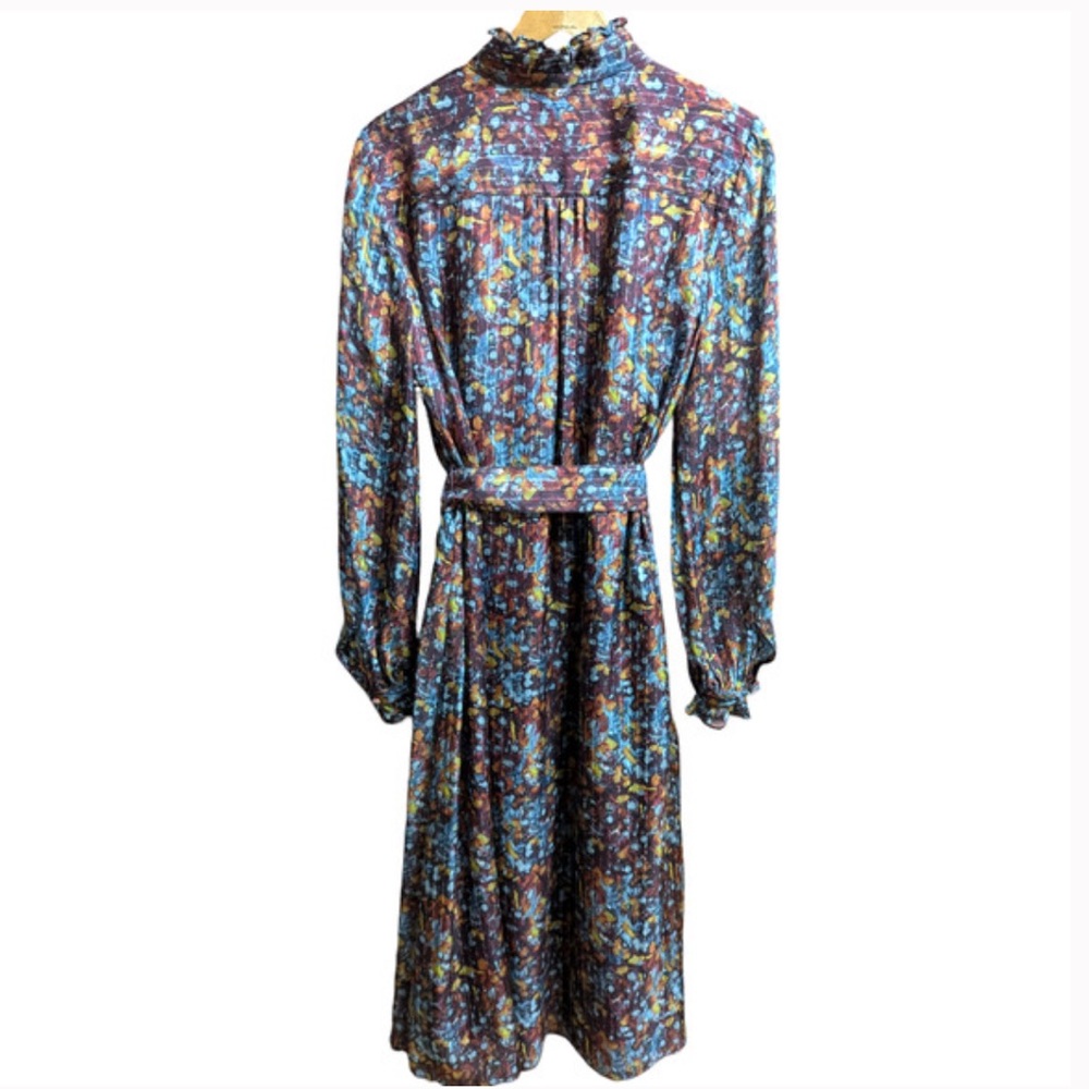 Lafayette 148 XS NWT Antique Ruby Multi Long Sleeve Maximalist Renaissance Dress - Picture 7 of 12